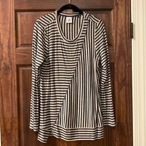 CAbi earnest tee medium EUC blue stripe